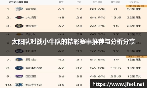 太阳队对战小牛队的精彩赛事推荐与分析分享